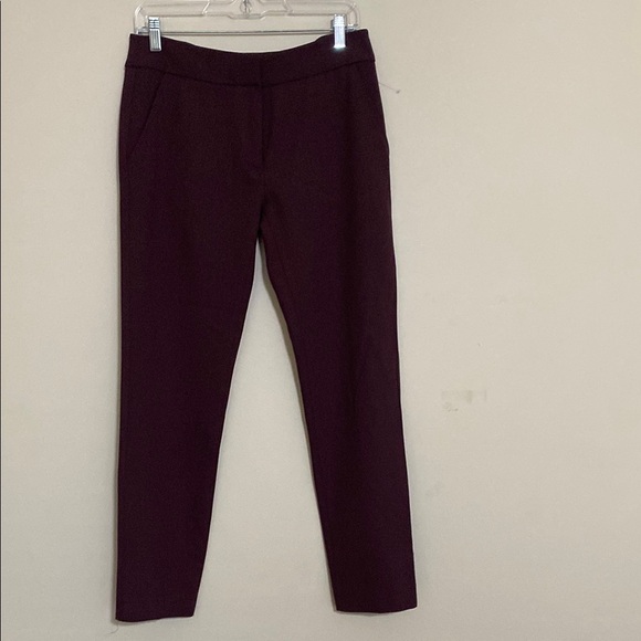 Maurizio Pecoraro Chic Burgundy Pants trouser pull women 8 straight wool luxury - Picture 1 of 10
